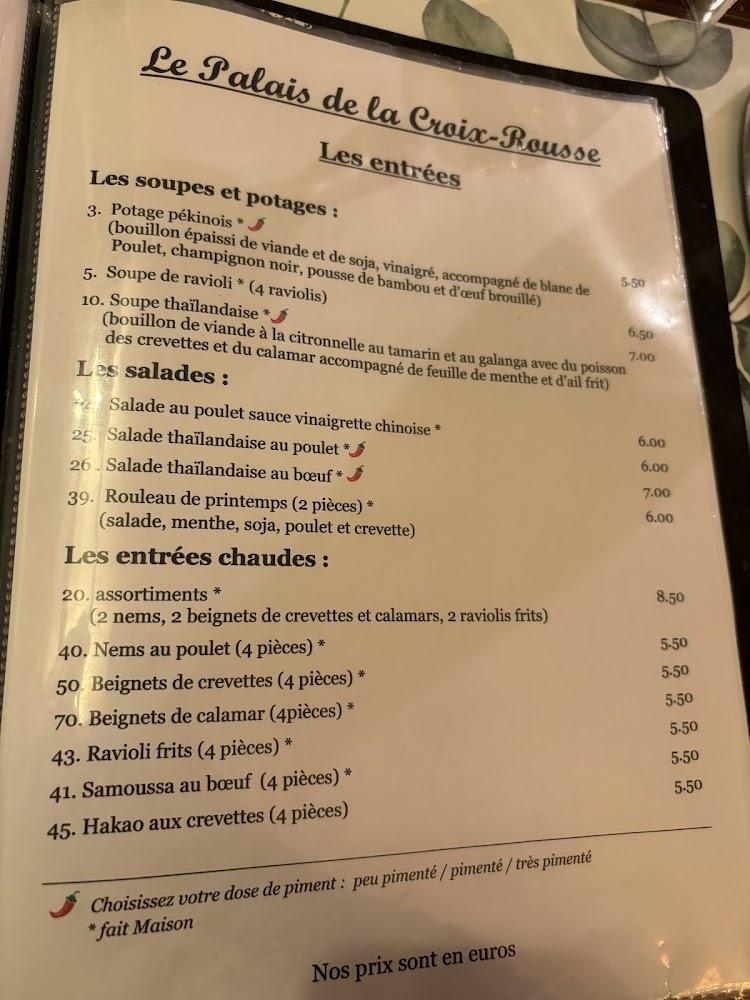 Palais de la Croix Rousse - Menu Image 3